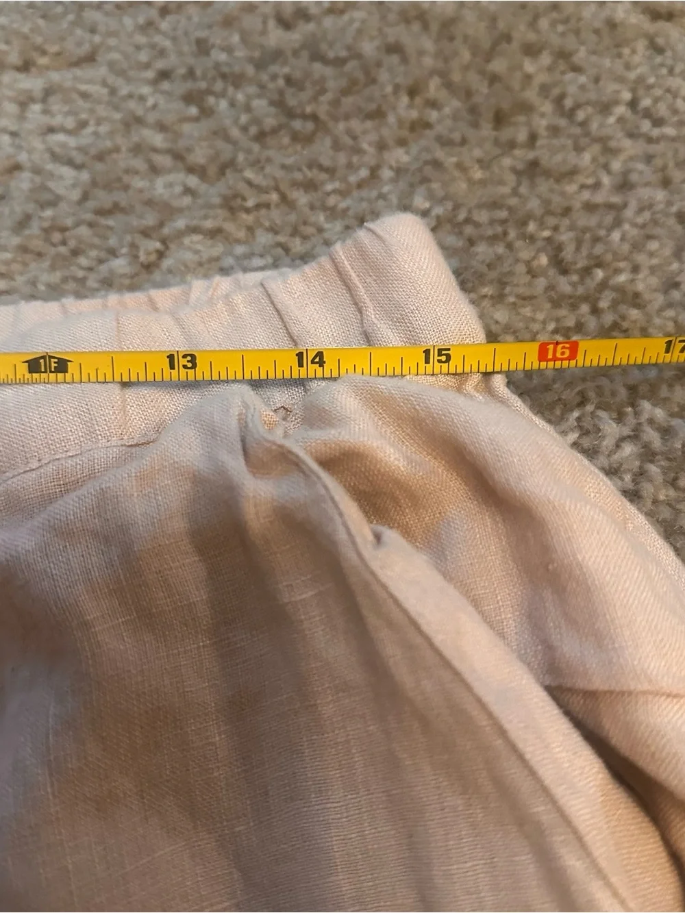 Quince 100% European Linen Pants Driftwood Women Medium Cropped Elastic Waist